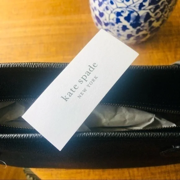 Kate Spade Black Leather Tote Bag • Large Shoulder Tote • Pinmount Logo